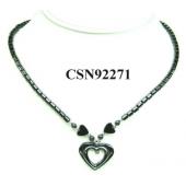 Hematite Heart Pendant Beads Stone Chain Choker Fashion Women Necklace